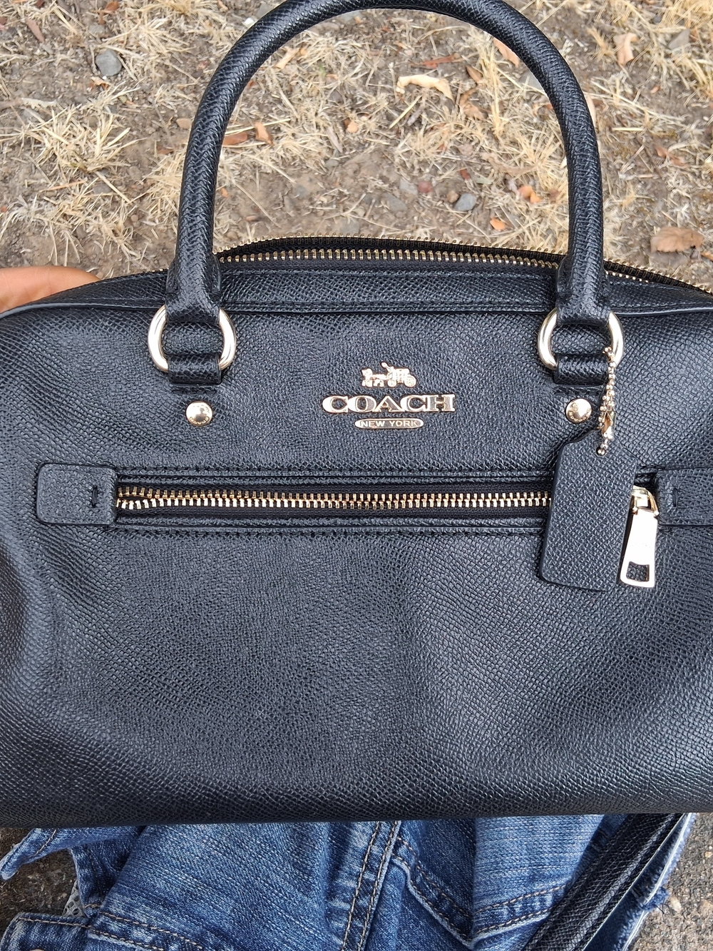 COACH Black Leather Rowan Satchel
